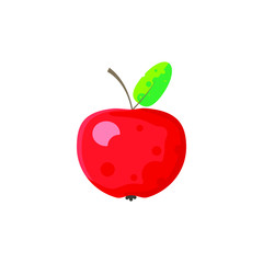 Flat design Apple Fruit, vector Illustration, Apple icon, isolated on white background