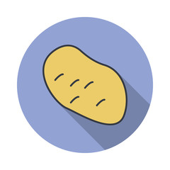 potato long shadow icon. Simple color vector of web icons for ui and ux, website or mobile application