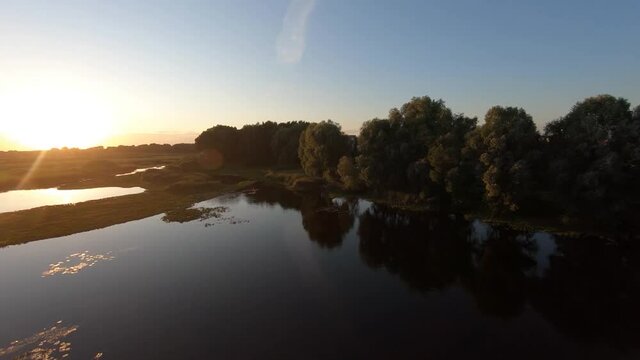 Feast of Ivana bathed, flight over the river at sunset
