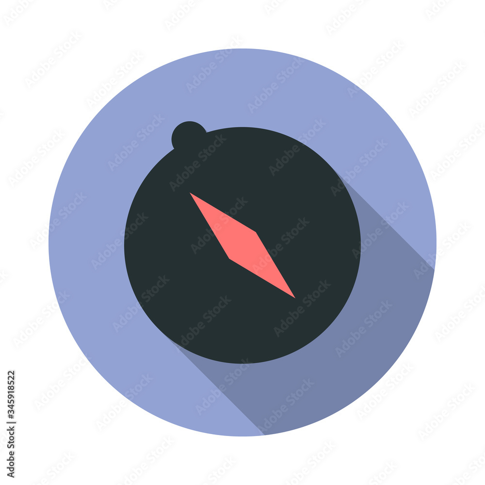 Aufkleber compass long shadow icon. simple color vector of web icons for ui and ux, website or mobile applicat