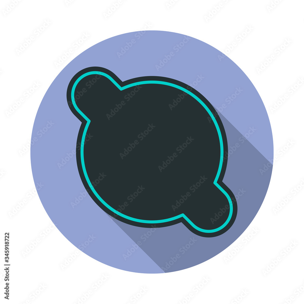 Aufkleber communication program long shadow icon. simple color vector of web icons for ui and ux, website or m
