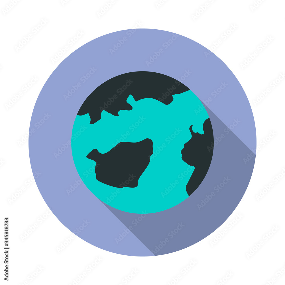 Poster earth long shadow icon. simple color vector of web icons for ui and ux, website or mobile applicatio