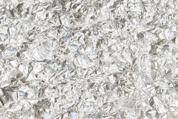 Silver wrinkled foil paper texture