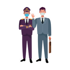 male workers using face masks for covid 19