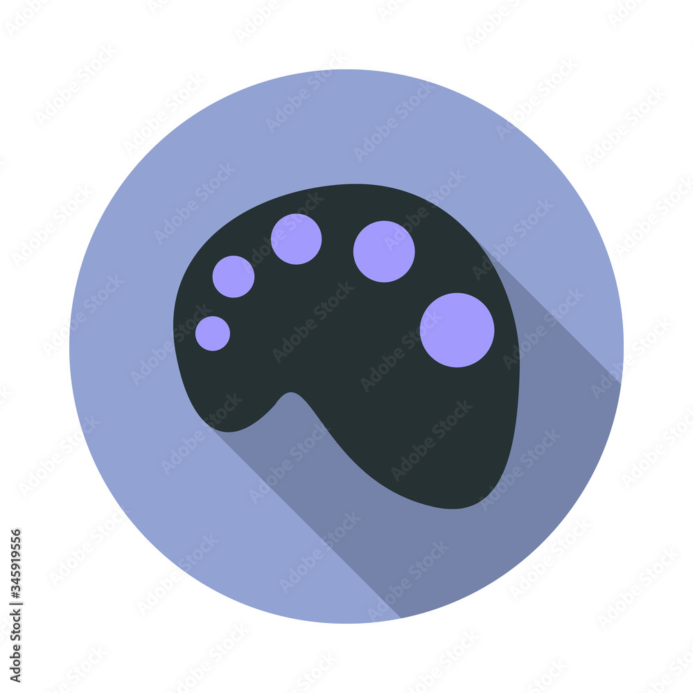 Aufkleber palette long shadow icon. simple color vector of web icons for ui and ux, website or mobile applicat