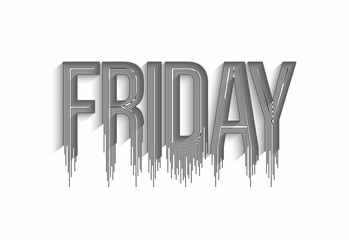 Happy Friday Calligraphic 3d Style Text shopping poster vector illustration Design.