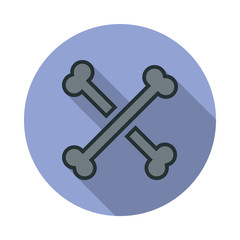 bones long shadow icon. Simple color vector of web icons for ui and ux, website or mobile application