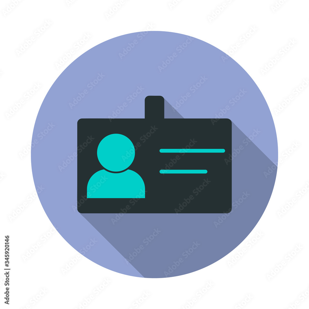 Aufkleber badge long shadow icon. simple color vector of web icons for ui and ux, website or mobile applicatio