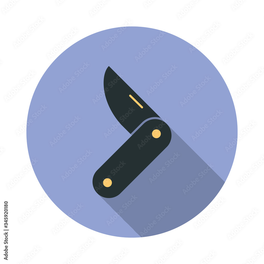 Poster jackknife long shadow icon. simple color vector of web icons for ui and ux, website or mobile applic