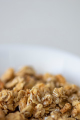 Granola with detailed texture and selective focus