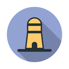 Fototapeta premium lighthouse long shadow icon. Simple color vector of web icons for ui and ux, website or mobile application