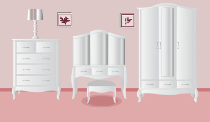 Vector in White Furniture Design is suitable for display in the bedroom of your home