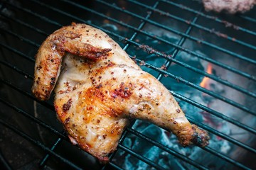 grilled chicken on the grill