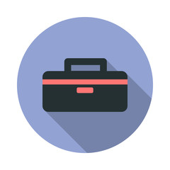 tool bag long shadow icon. Simple color vector of web icons for ui and ux, website or mobile application