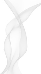 White abstract background. Fluttering white scarf. Waving on wind white fubric. 3D illustration