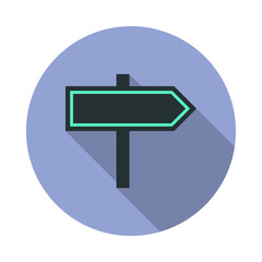 road sign long shadow icon. Simple color vector of web icons for ui and ux, website or mobile application