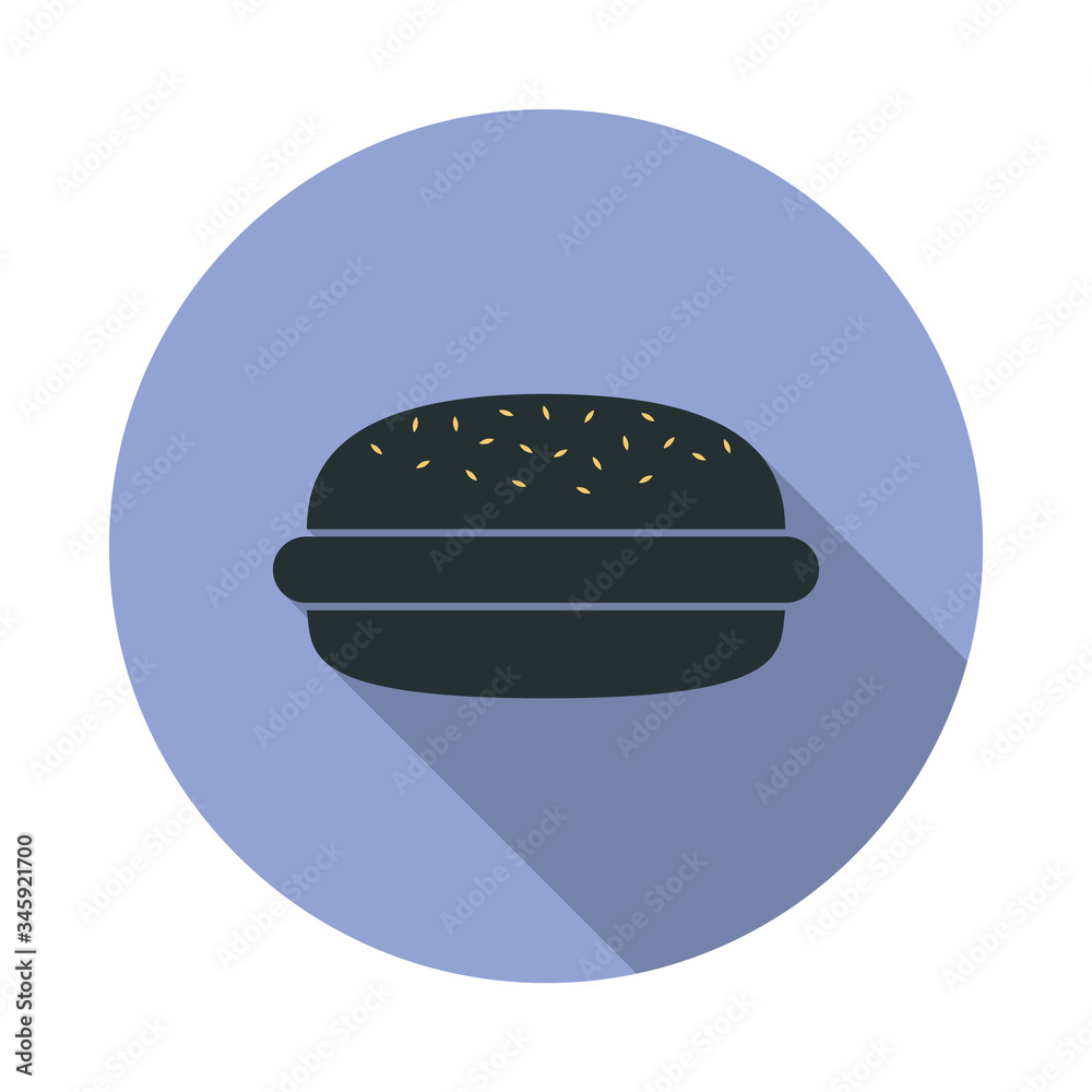 Aufkleber hamburger long shadow icon. simple color vector of web icons for ui and ux, website or mobile applic