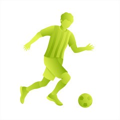 Fototapeta na wymiar football players play with the ball on the field. Team competition, the championship. The striker gives a pass. Vector illustration.