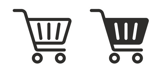 Full and empty shopping cart symbol shop and sale icon © FourLeafLover