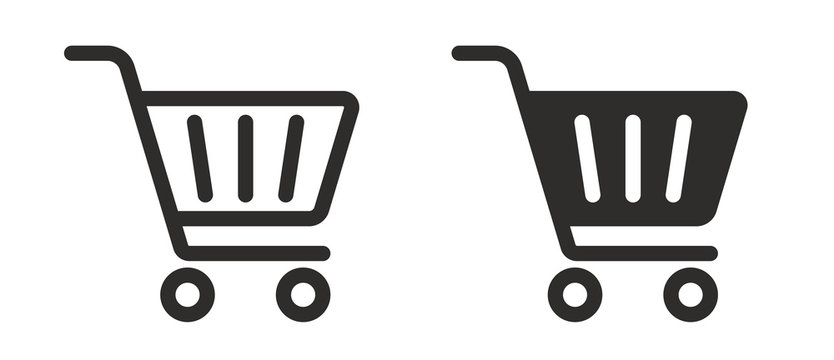Full and empty shopping cart symbol shop and sale icon