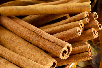 Fragrant Cinnamon Sticks Texture Background