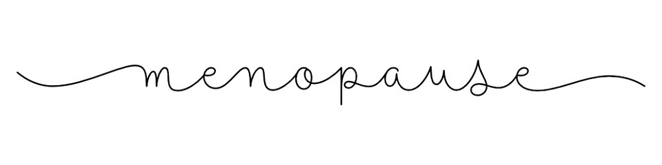MENOPAUSE black vector monoline calligraphy banner with swashes - obrazy, fototapety, plakaty
