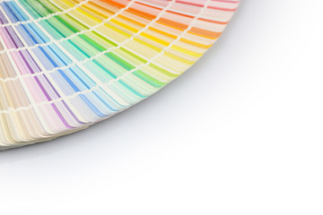 Color swatches book. Rainbow sample colors catalog. Isolated on white background. Color guide for design