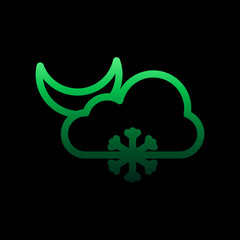 cloudy moon snow sign nolan icon. Simple thin line, outline vector of weather icons for ui and ux, website or mobile application