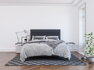 3d rendering of new contemporary bedroom interior design