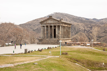 Fototapeta na wymiar Armenia - Kotayk province - The ionic order temple of Garni, the only standing greco-roman building in the country and the best known structure of ancient Armenia