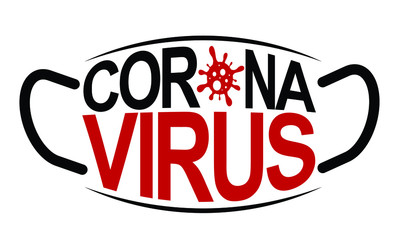 Coronavirus icon mask shape sign. Stop covid-19. Pandemic medical concept with dangerous. Vector illustration