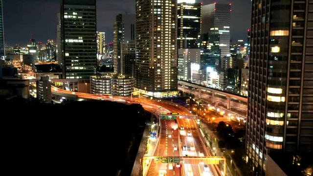 Vista a&eacute;rea de noche en Tokio, Japon 