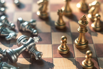 Chess board game, business competitive concept