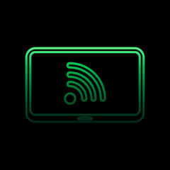 wifi signal in laptop nolan icon. Simple thin line, outline vector of sosial media network icons for ui and ux, website or mobile application
