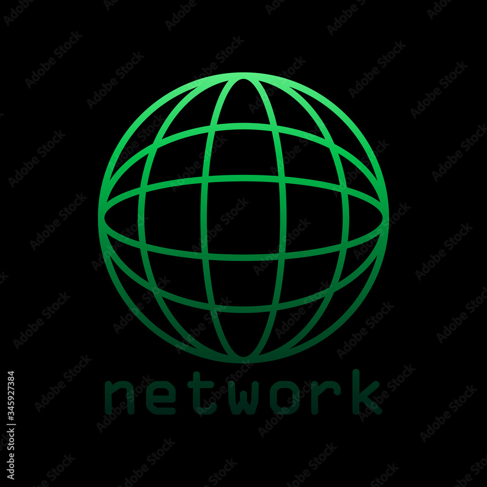 Poster global network nolan icon. simple thin line, outline vector of sosial media network icons for ui and
