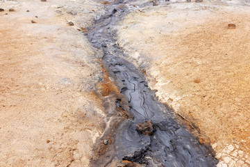 Ground from the geothermal area in Hverir in Iceland. Europe