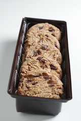 Chocolate cookies in packaging