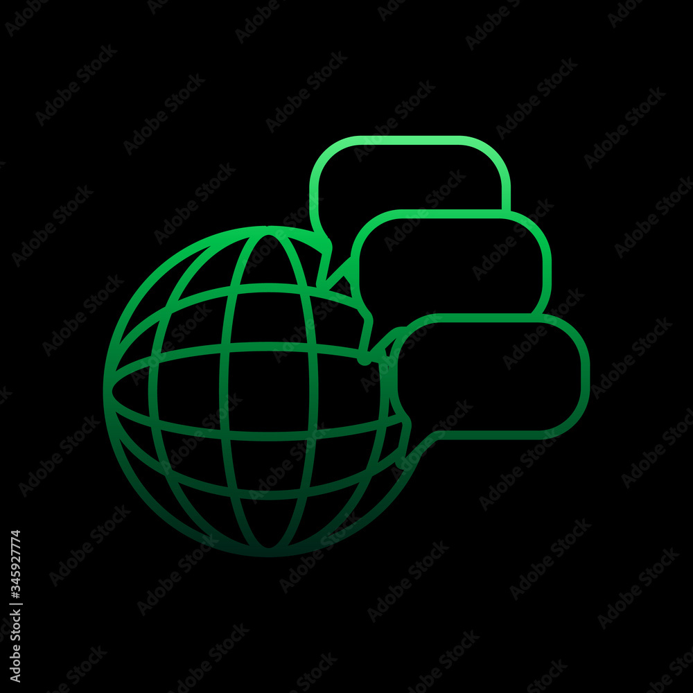 Poster global communication nolan icon. simple thin line, outline vector of sosial media network icons for 