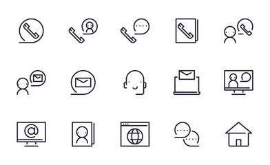 Set of Contact us vector icon illustration