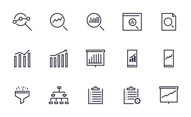Set of Data analysis vector icon illustration