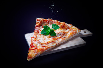 Italian pizza tomato basil and mozzarella