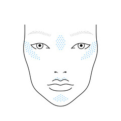 Face chart of female makeup