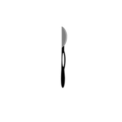 Medical Scalpel isolated on white background. Hospital surgery knife icon. Silhouette vector design. 
