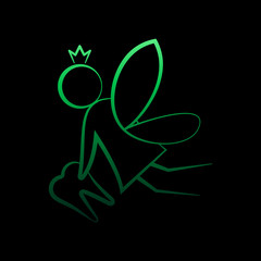 Angel, tooth nolan icon. Simple thin line, outline vector of dentist icons for ui and ux, website or mobile application