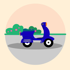 Motorbike on the street.Vector illustration.