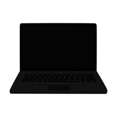 ector Isolated black laptop on white background