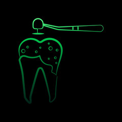 Decayed tooth, dental nolan icon. Simple thin line, outline vector of dentist icons for ui and ux, website or mobile application