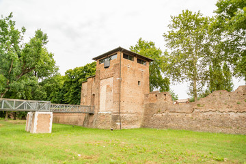 Fototapeta na wymiar Ferrara city walls and bastions view Emilia Romagna Italy