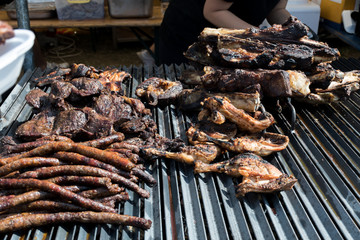 Fresh grilled meat sausage pork chicken minced meat 