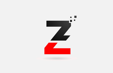 Z letter logo icon for business and company with simple black and white dots design